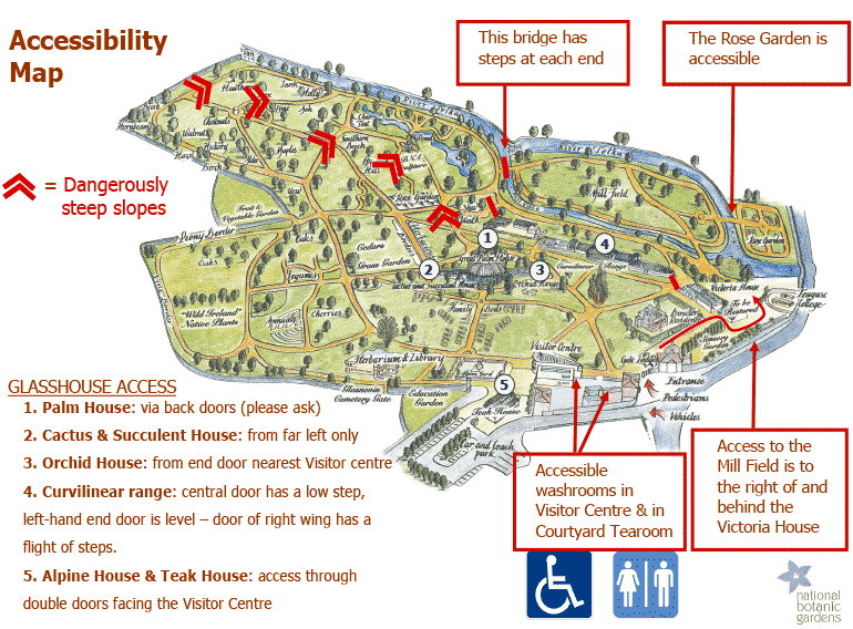 click this image to open a PDF file of the botanic gardens glasnevin accessibility map