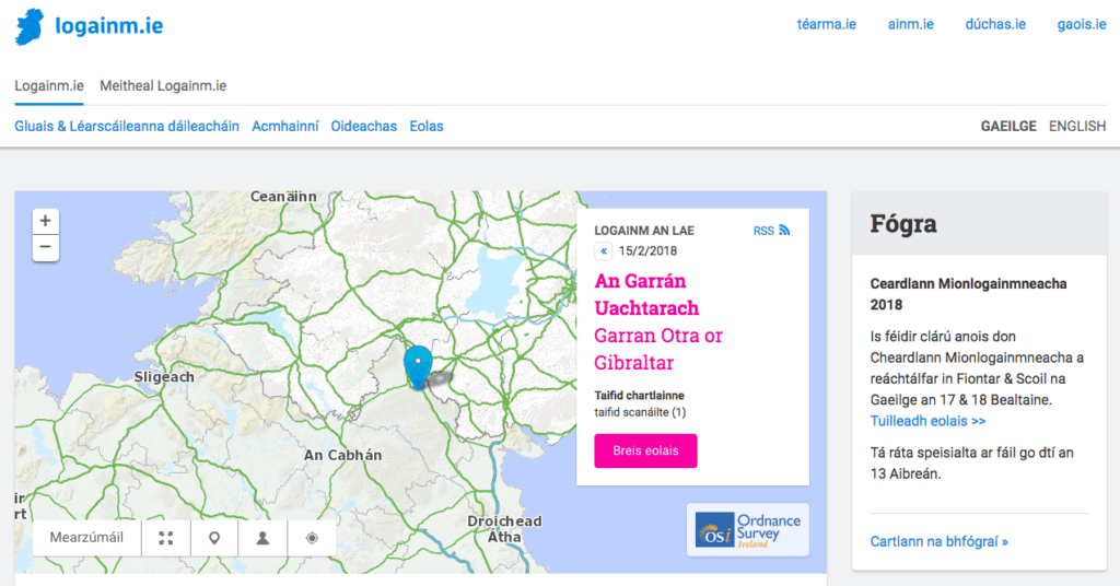 Locating placenames in Ireland