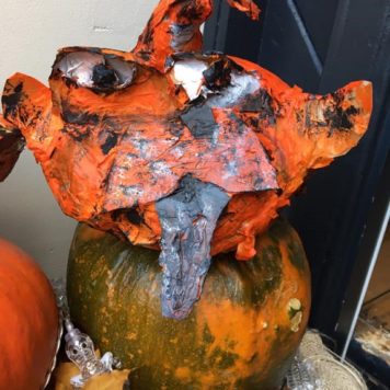 Lucy Maguire 10 Trash Bag papermache eco pumpkin