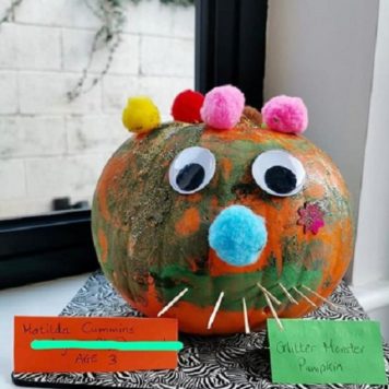Matilda Cummins 3 Glitter Monster Pumpkin